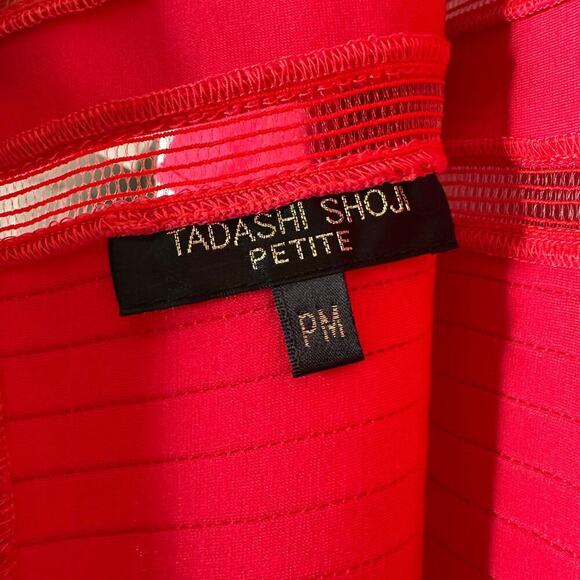 Tadashi Shoji Pin Tuck Jersey Dress Women's Size PM Petite Medium - Picture 6 of 6